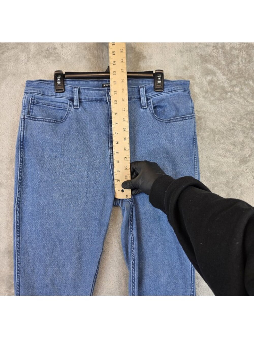 Levis Line 8 Jeans Womens 34 Blue Medium Wash Skinny Slim Stretch Denim Pants - Picture 9 of 13